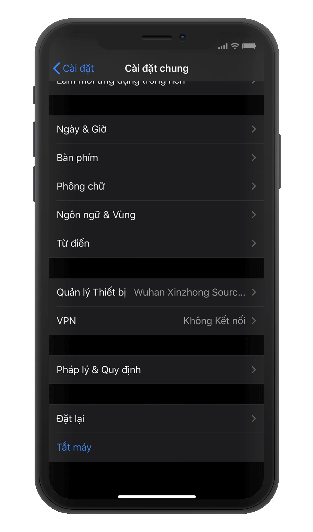 Chọn “Quản lý thiết bị”
